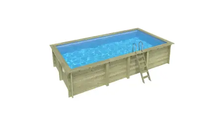 Piscine en bois Aqua 7x3.75 - H.1.45 m fixations à visser