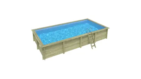 Piscine en bois Aqua 8.5x4.35 - H.1.45 m fixations à visser