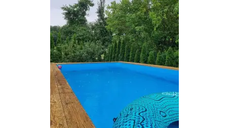 Piscine en bois Aqua 8.5x4.35 - H.1.45 m fixations à visser