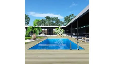 Piscine en bois Aqua 8.5x4.35 - H.1.45 m cadre en métal, sans dalle béton