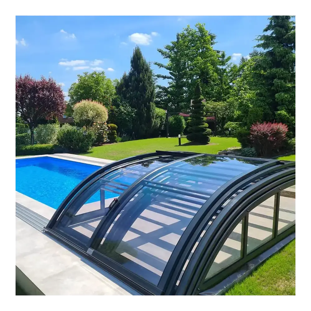 Abri de piscine Horizon - 4.33x2.52 m - polycarbonate massif 3 mm - pour piscine BAS7302. BAS7303
