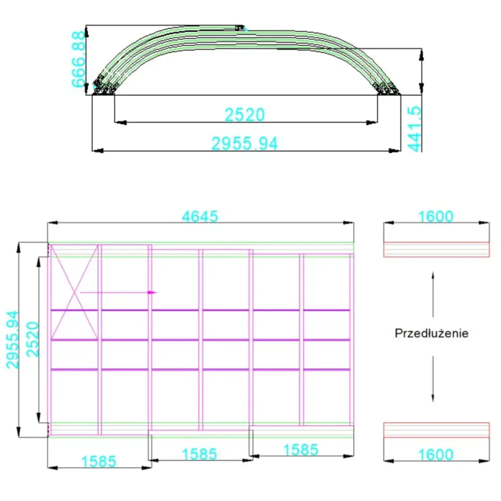 Abri de piscine Horizon - 4.64x2.52 m - polycarbonate massif 3 mm - pour piscine BAS7304