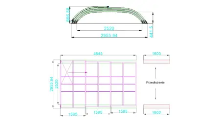 Abri de piscine Horizon - 4.64x2.52 m - polycarbonate massif 3 mm - pour piscine BAS7304
