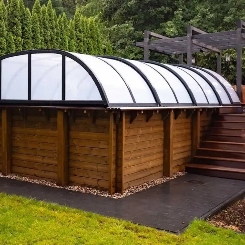 Abri de piscine Horizon - 4.64x2.52 m - polycarbonate alvéolaire 8 mm - pour piscine BAS7304