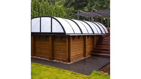 Abri de piscine Horizon - 4.64x2.52 m - polycarbonate alvéolaire 8 mm - pour piscine BAS7304