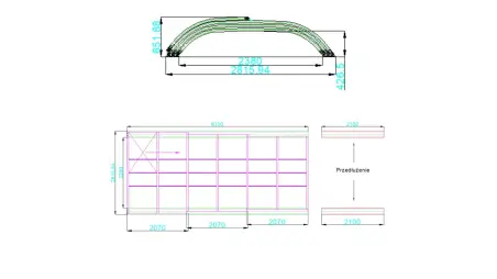 Abri de piscine Horizon - 6.1x2.38 m - polycarbonate massif 3 mm - pour piscine BAS7306