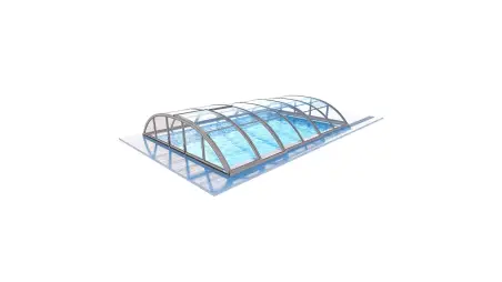 Abri de piscine Horizon - 6.1x2.38 m - polycarbonate massif 3 mm - pour piscine BAS7306