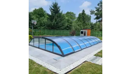 Abri de piscine Horizon - 7.43x3.5 m - polycarbonate alvéolaire 8 mm - pour piscine BAS7308