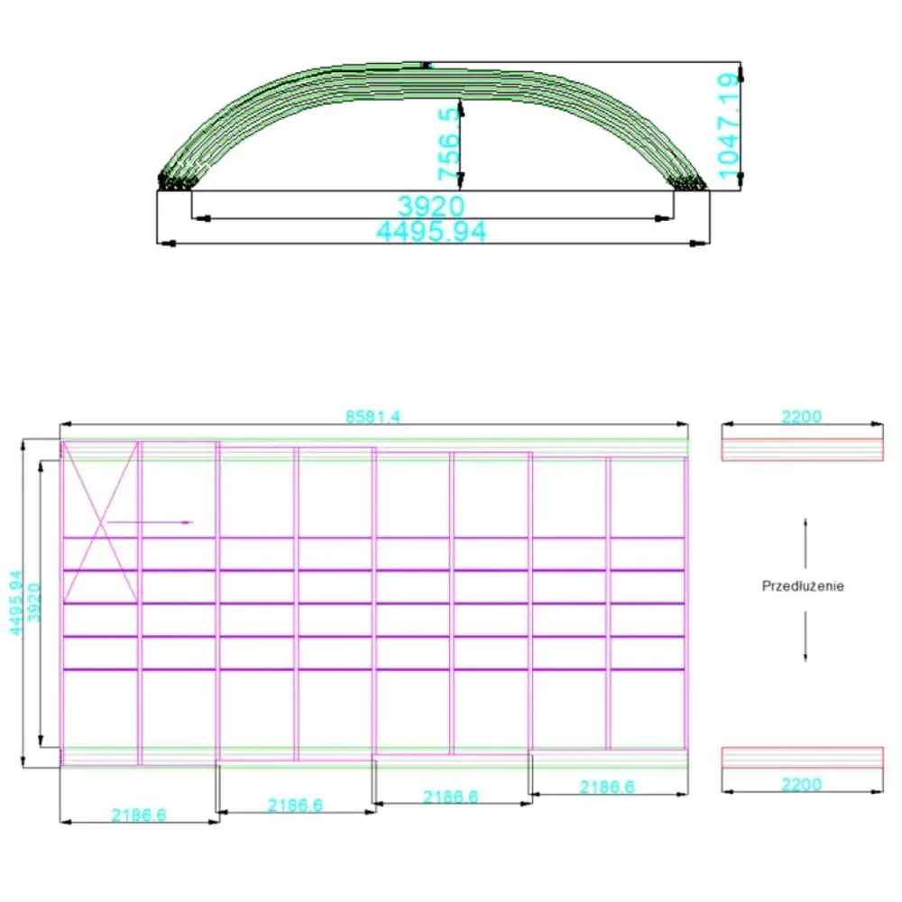 Abri de piscine Horizon - 8.58x3.92 m - polycarbonate alvéolaire 8 mm - pour piscine BAS7309